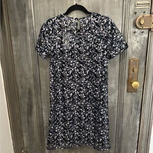 Michael Kors White and Blue Sequin Sheath Mini Dress